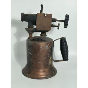 Vintage The Turner Brass Works Sycamore Ill Copper Blow Torch With Black Handle